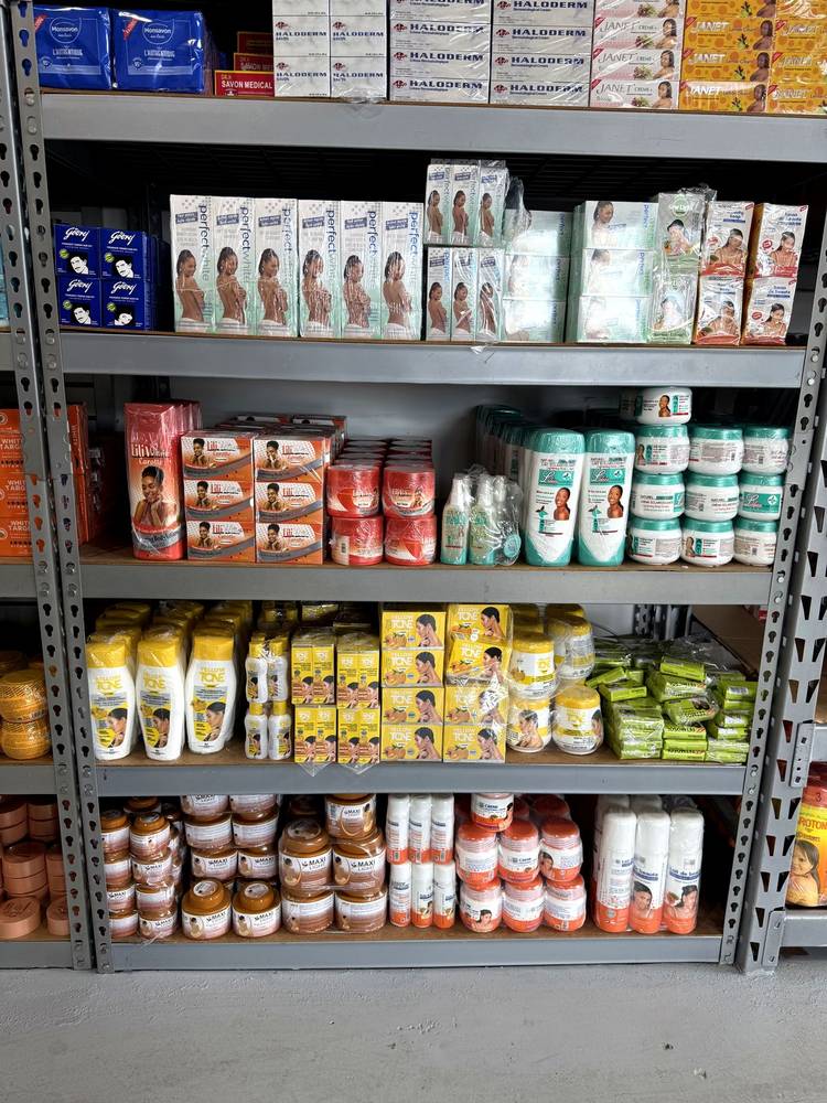 Body lotions and lightening creams at Allan Beauty Supply